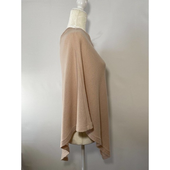 COCO GRAY Exclusive 100% Cashmere Pullover Poncho Sweater Peachy pink One Size - Picture 4 of 10